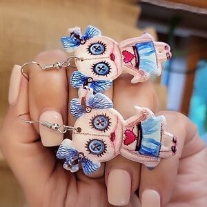 Coraline Style Creepy Drop Earrings
